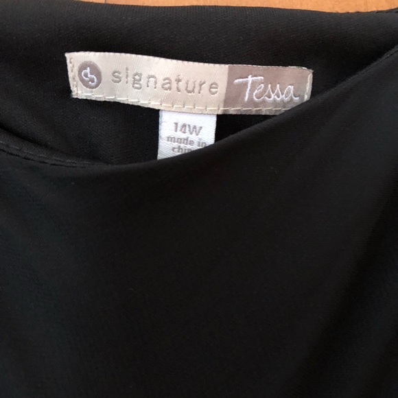 signature Tessa black waterfall dress - Picture 3 of 3